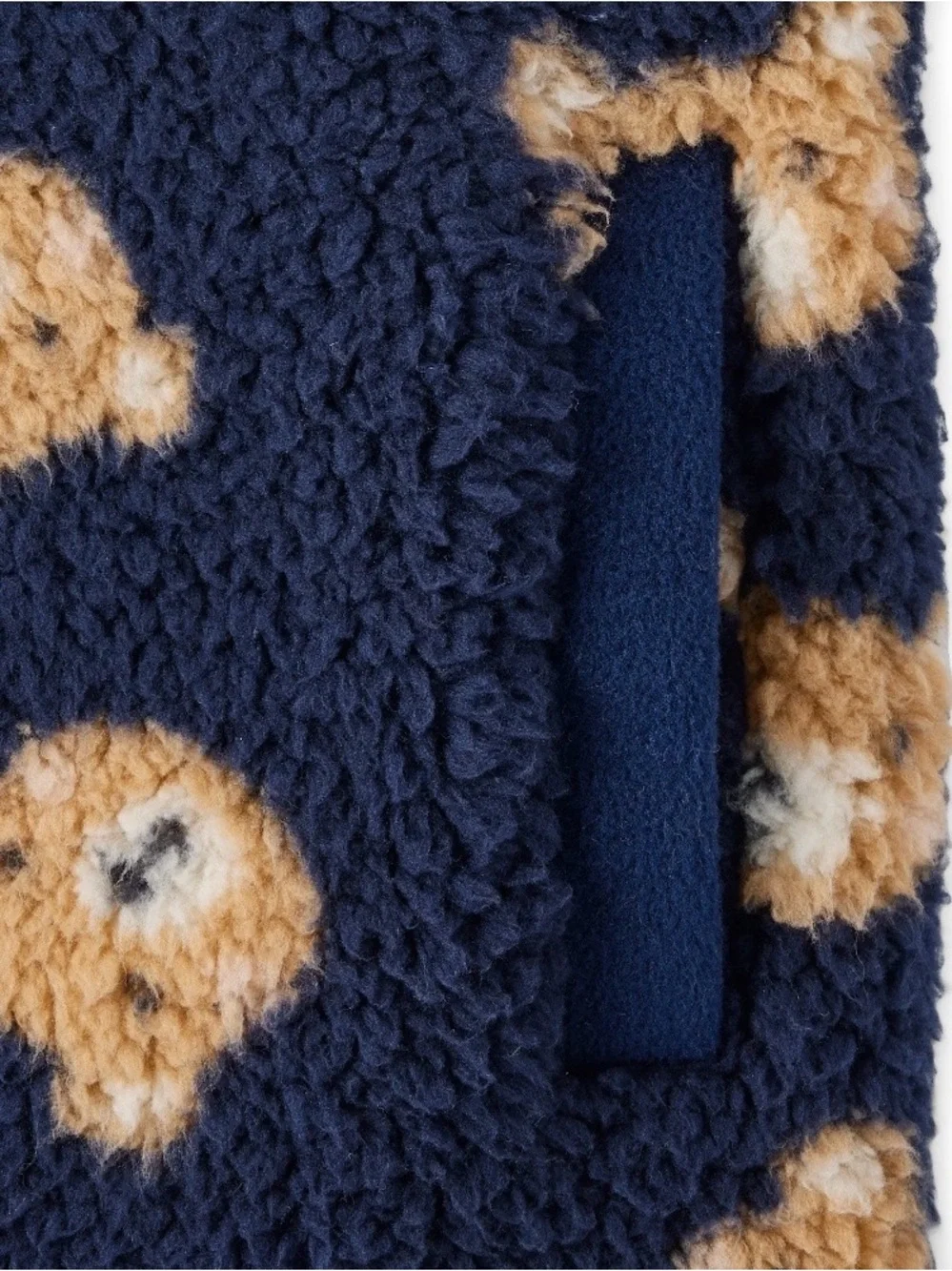 Gymboree Boys ‘Little Essentials’ Navy Bear Sherpa Half-zip Pullover Size 7